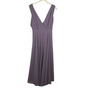 Lulu’s Dusty Purple Chiffon Wide Strap Maxi Dress Size S